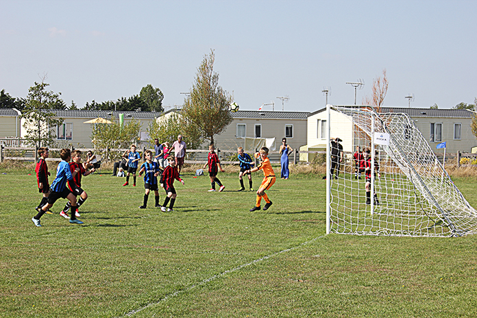 The crucial, deciding goal in the Under 11s match between Tankerton Colts and Tyler Hill